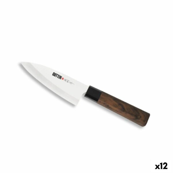 Coltello da Cucina Quttin DEBA Takamura Marrone Argentato 11 cm (12 Unità)