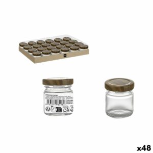 Barattolo di Vetro La Mediterránea WOOD 50 ml (48 Unità)