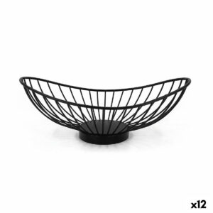 Portapane My Bar Nero Metallo Ovale 25 x 13,5 x 9 cm (12 Unità)