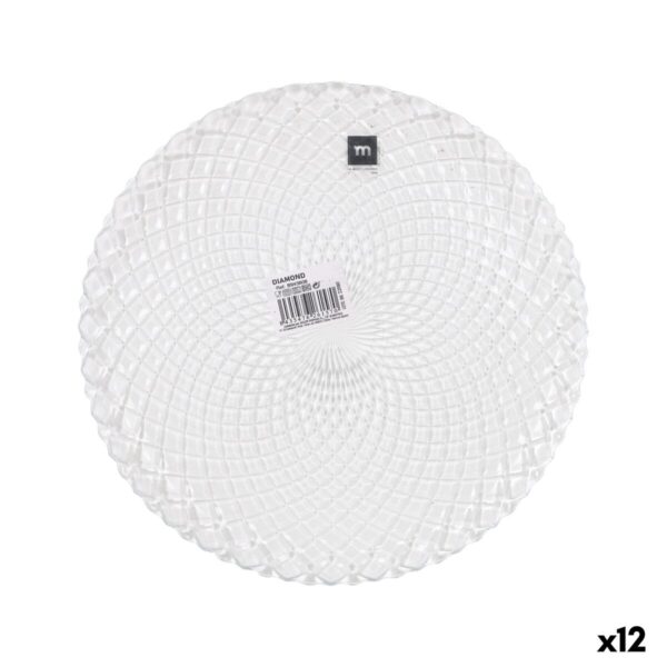 Teglia da Cucina La Mediterránea Diamond Trasparente Vetro Rotonda Ø 31 cm (12 Unità)