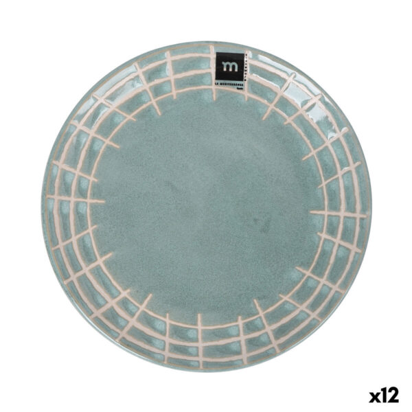 Piatto da pranzo La Mediterránea Cuadric Ceramica Ø 21 cm (12 Unità)