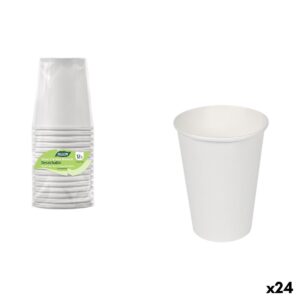 Set di Bicchieri Algon Bianco Cartone 330 ml 12 Pezzi (24 Unità)