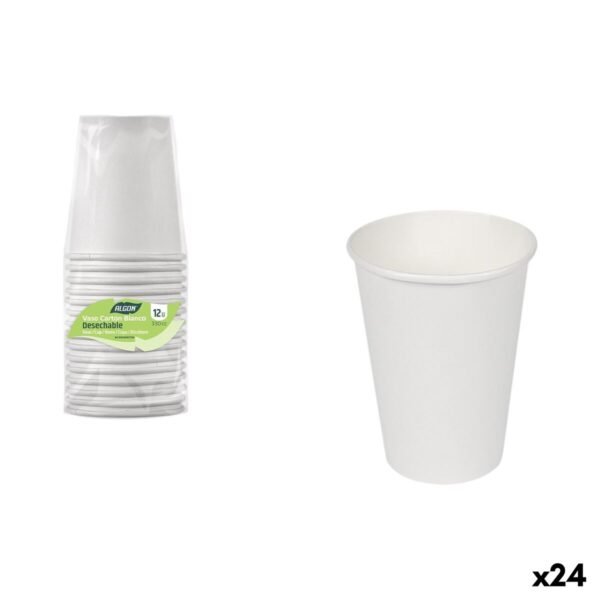 Set di Bicchieri Algon Bianco Cartone 330 ml 12 Pezzi (24 Unità)
