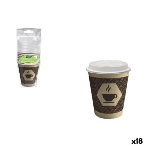 Set di Bicchieri Algon Marrone Cartone 250 ml 8 Pezzi (18 Unità)