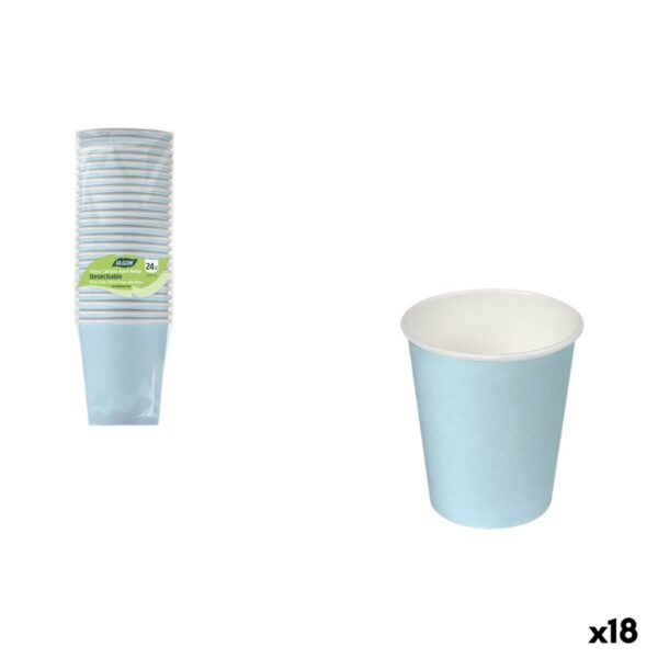 Set di Bicchieri Algon Azzurro Cartone 200 ml 24 Pezzi (18 Unità)