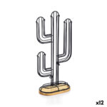 Contenitore per Sistemare le Capsule di Caffè Quttin Nero Bambù Ferro 19,5 x 9,5 x 41,5 cm Cactus (12 Unità)