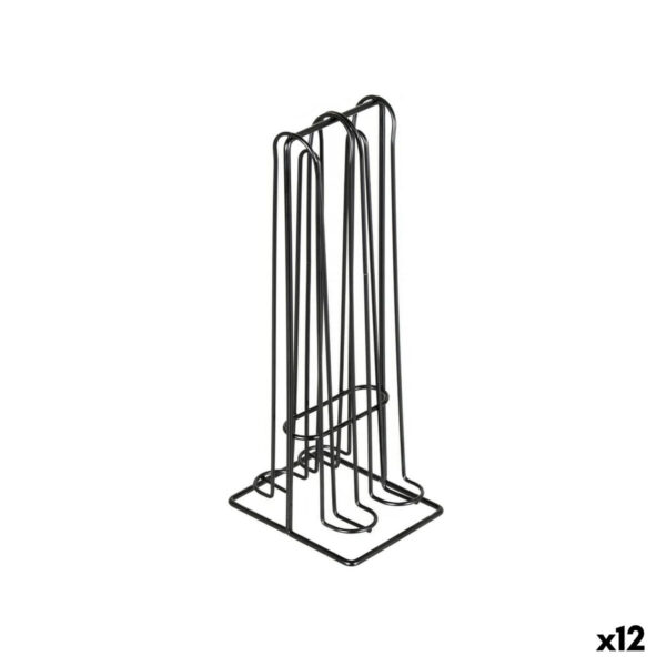 Contenitore per Sistemare le Capsule di Caffè Quttin Nero Ferro (12 Unità)