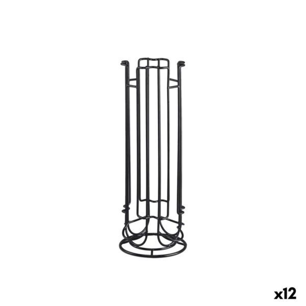 Contenitore per Sistemare le Capsule di Caffè Quttin Nero Ferro 11,5 x 33 cm (12 Unità)