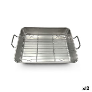 Vassoio da Forno Quttin Argentato Acciaio 30 x 24 x 5,5 cm (12 Unità)