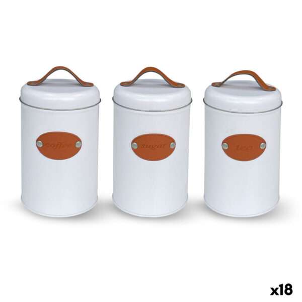 Barattolo Quttin Bianco Marrone Metallo (18 Unità)