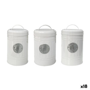 Barattolo Quttin Bianco Argentato Metallo (18 Unità)