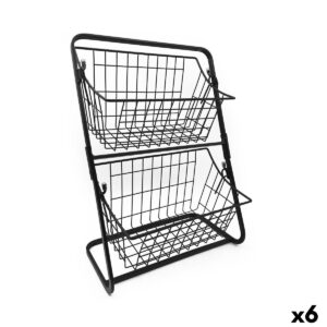 Portafrutta Confortime Nero Metallo 28 x 18 x 39 cm (6 Unità)