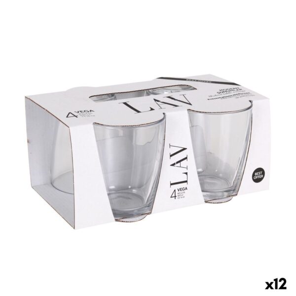 Set di Bicchieri LAV VEGA Trasparente Vetro 340 ml 4 Pezzi (12 Unità)