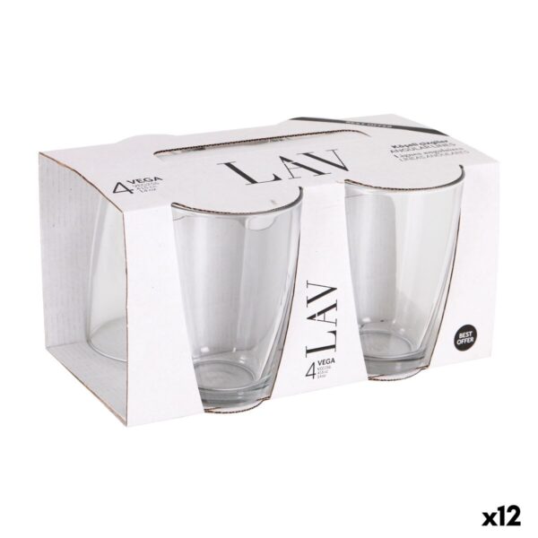 Set di Bicchieri LAV VEGA Trasparente Vetro 415 ml 4 Pezzi (12 Unità)