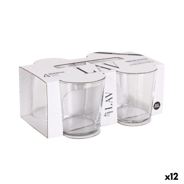 Set di Bicchieri LAV BEST Trasparente Vetro 340 ml 4 Pezzi (12 Unità)