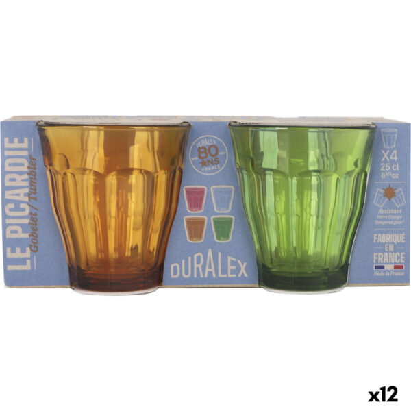 Set di Bicchieri Duralex Picardie Multicolore Vetro 250 ml 4 Pezzi (12 Unità)