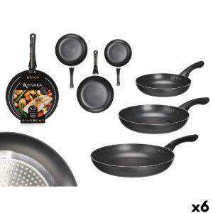 Set di padelle Kinvara Nero Alluminio Bachelite 20 x 4 cm 28 x 5 cm 24 x 4,5 cm 28,5 x 46 x 14,5 cm (6 Unità)