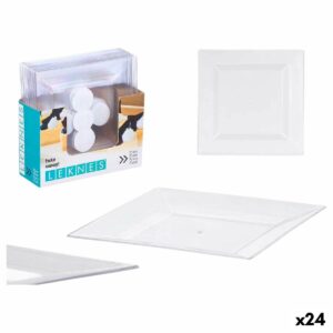 Set di piatti Leknes Trasparente polistirene Plastica 20,3 x 1,5 x 20,3 cm (24 Unità)