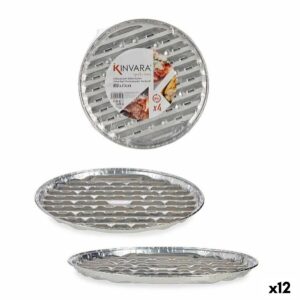 Stampo per Pizza Kinvara Argentato Alluminio 32,5 x 32,5 x 1,7 cm Pizza 4 Pezzi (12 Unità)