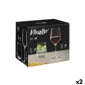 Set Bicchiere e Calice Vivalto (8 Pezzi) (2 Unità)