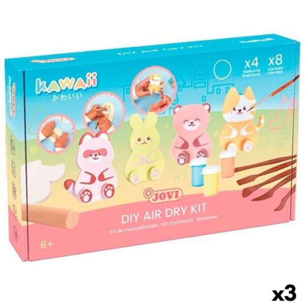 Set Attività Manuali Jovi KAWAII AIR DRY Multicolore (3 Unità)