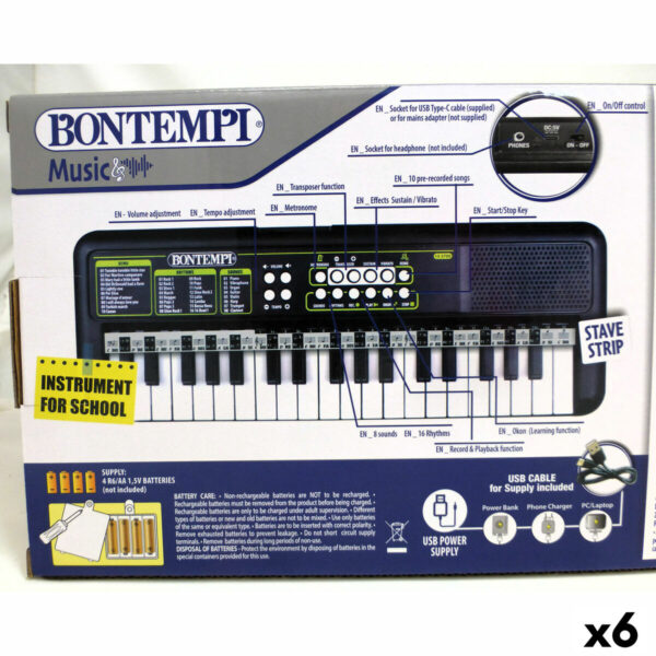 Tastiera 37 Tasti Bontempi 42 x 4 x 15 cm (6 Unità)