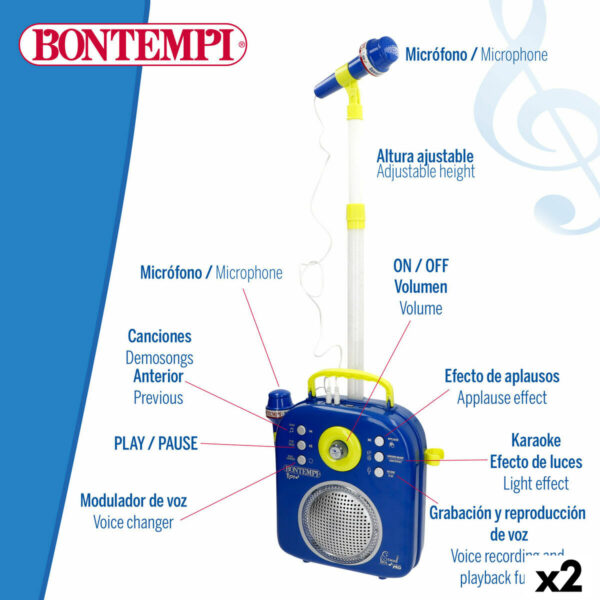 Altoparlante con Microfono Karaoke Bontempi 2 Unità