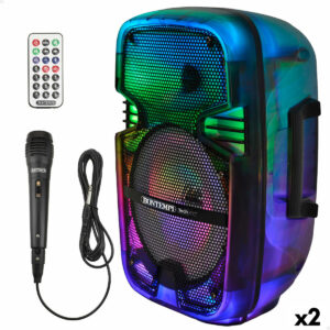 Altoparlante con Microfono Karaoke Bontempi Plastica 25 x 39 x 21 cm (2 Unità)