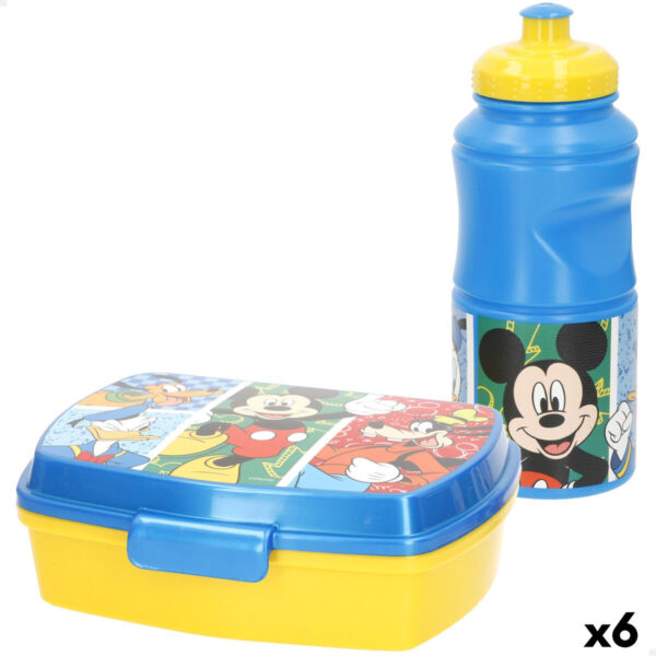 Portamerenda con Accessori Mickey Mouse Plastica 380 ml 17 x 5,5 x 13,5 cm (6 Unità)