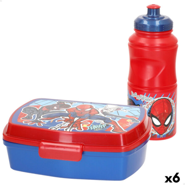 Portamerenda con Accessori Spider-Man Plastica 380 ml 17 x 5,5 x 13,5 cm (6 Unità)