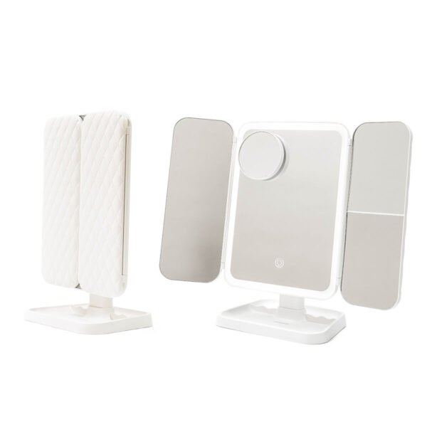 Specchio da Trucco Triptico Ricaricabile con Ingrandimento e Luce LED Miled InnovaGoods